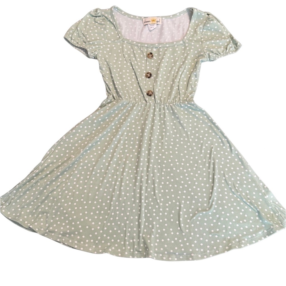 Dreamgirl Light Green Polka Dot Dress